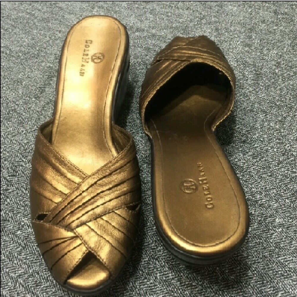 COLE HAAN NIKE AIR G Series Peep Toe wedges slides